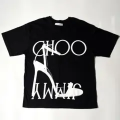 JIMMY CHOO ロゴ ハイヒール プリント Tシャツ 綿100% S 黒