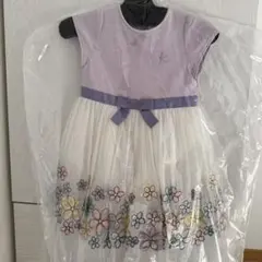 組曲ラベンダー花柄刺繍ドレス
