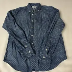 MEN'S BIGI ネイビー ドット柄 長袖シャツ