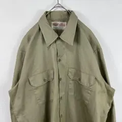 USA古着 dickies ディッキーズ ワークシャツ ベージュ