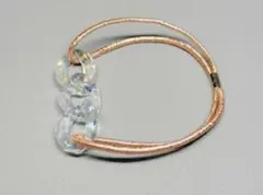 ハンドメイド ヘアゴム クリアチェーンとファーの装飾付き　3個セット