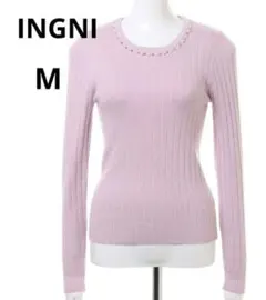 【INGNI】イング 装飾 クルーネック ニット プルオーバー Ｍ