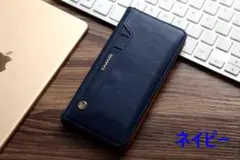 手帳型iPhoneケース　アイフォンケース　iPhone12　ネイビー　ASD