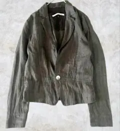 pas de calais ジャケット 麻100% リネン ブラウン パドカレのサムネイル