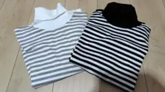 タートルネック ストライプニット 2点セット