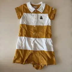 petit main ストライプロンパース 80