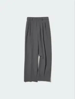 ユニクロ タックワイドパンツ グレー