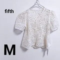 訳あり◆新品◆ fifth フィフス 総レース フラワー ブラウス ベージュ M