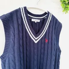 ★本日限定★U.S. POLO ASSN. ネイビー VネックベストM