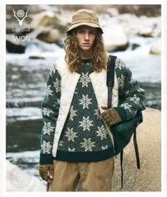 美品　South2 West8 クルーネック ジップダウンベスト　インナーダウン