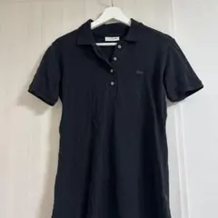 LACOSTE ブラック ポロシャツ 半袖ワンピース