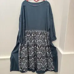 handmadeウィリアムモリス（ウェイ）生地ワンピースfree五分袖 - メルカリ