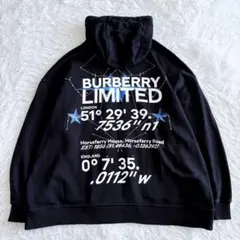 希少 BURBERRY LIMITED パーカー バックプリント 黒 Lのサムネイル