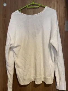 ZARA ホワイト Vネック 長袖ニット S