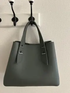 CHARLES & KEITH ハンドバッグ ショルダー付 ブルーグレー 美品