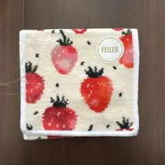 フェイラー　ストロベリードット　ハンカチポーチ　ホワイト　白　新品