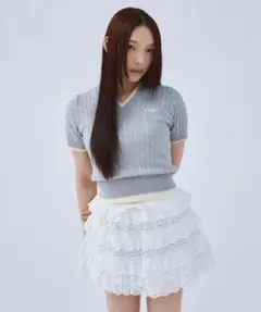 EIMY ISTOIRE ティアードミニスカート ホワイト