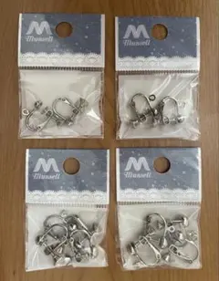 イヤリング用金具 ネジバネ式 シルバーカラー まとめ売り