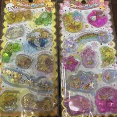 キラキラ　ウォーターinシール　なっとうちゃん　フワフワらびちゃん　平成レトロ