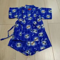 甚平 青色 トンボ柄 90cm 竹とんぼ 日本製