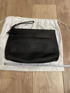 COACH ブラック レザー クラッチバッグ