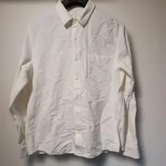 無印フランネルシャツ白メンズLサイズ綿100