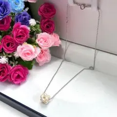 極美品】TASAKI ☆田崎真珠☆1粒 パール トップのみ☆花 ☆シルバー 
