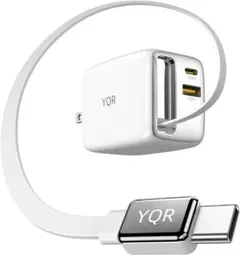 65w PD 急速充電器巻き取り式ケーブル一体型充電器