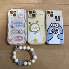 カラフルiPhoneケース3点セットとビーズストラップ