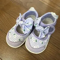 イフミー　水陸両用サンダル　ウォーターサンダル 14cm 紫　花柄　リボン
