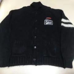 Subciety サブサエティ L ニット ボタン ジャケット ワッペン 黒のサムネイル