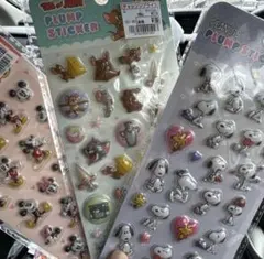 トムとジェリー　スヌーピー　ミッキー　プランプステッカー ぷくぷくシール