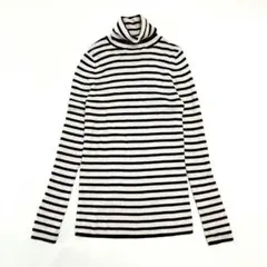 UNIQLO ユニクロ メリノリブタートルネックセーター ボーダー