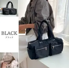 新品！ブラック トートバッグ 大容量 多収納 ハンドバッグ