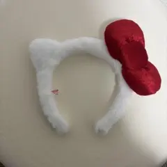 ハローキティ カチューシャ 赤いリボン付き