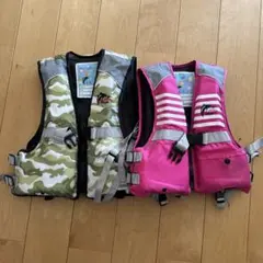 ライフジャケット ピンクM 迷彩L 2点セット