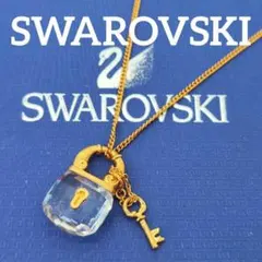 スワロフスキー ネックレス パドロック 鍵 南京錠 金 ゴールド ペンダント