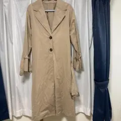 ベージュ レースバック トレンチコート Lサイズ