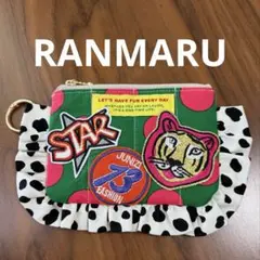 ハンドメイドミニポーチ　フリルポーチ　スクエア　#RANMARU