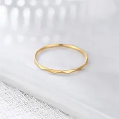 ステンレスリング　波カットリング1ミリ　指輪　リング　レディースリング