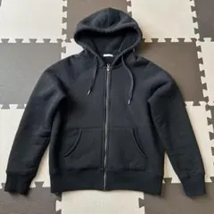 ジーユー　レディース　裏ボアフルジップパーカー　黒M