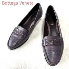 ボッテガヴェネタ パンプス イントレチャート パープル 約23.5cm レザー