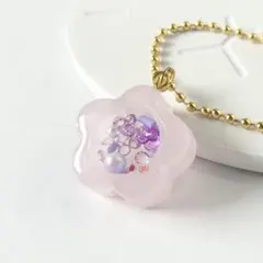小さなお花のシャカシャカキーホルダー　レジン　ミニサイズ　シェイカーk21