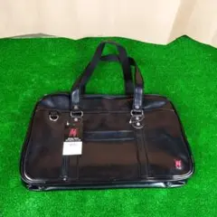 未使用　ポロ スクールバッグ　レザー ブラック