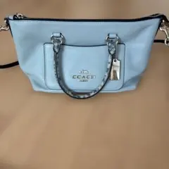 さらに価格安くしました。COACH 2way ショルダーバッグ ライトブルー
