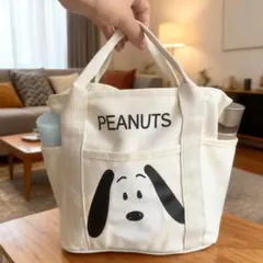 再入荷　SNOOPY PEANUTSトートバッグ　手提げ　弁当バッグ　スヌーピー