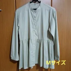 シーズンリーズン/フレアシャツくすみグリーン/Mサイズ