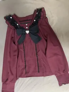 DEAR MY LOVE 長袖地雷服 ボルドー×黒 セーラー襟ブラウスのサムネイル