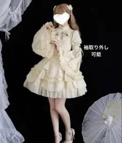 ロリータワンピース 白 ヴィンテージシフォンドレス【出品6/28まで 