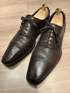 ダークブラウン ダブルモンクストラップ レザーシューズ - メルカリ